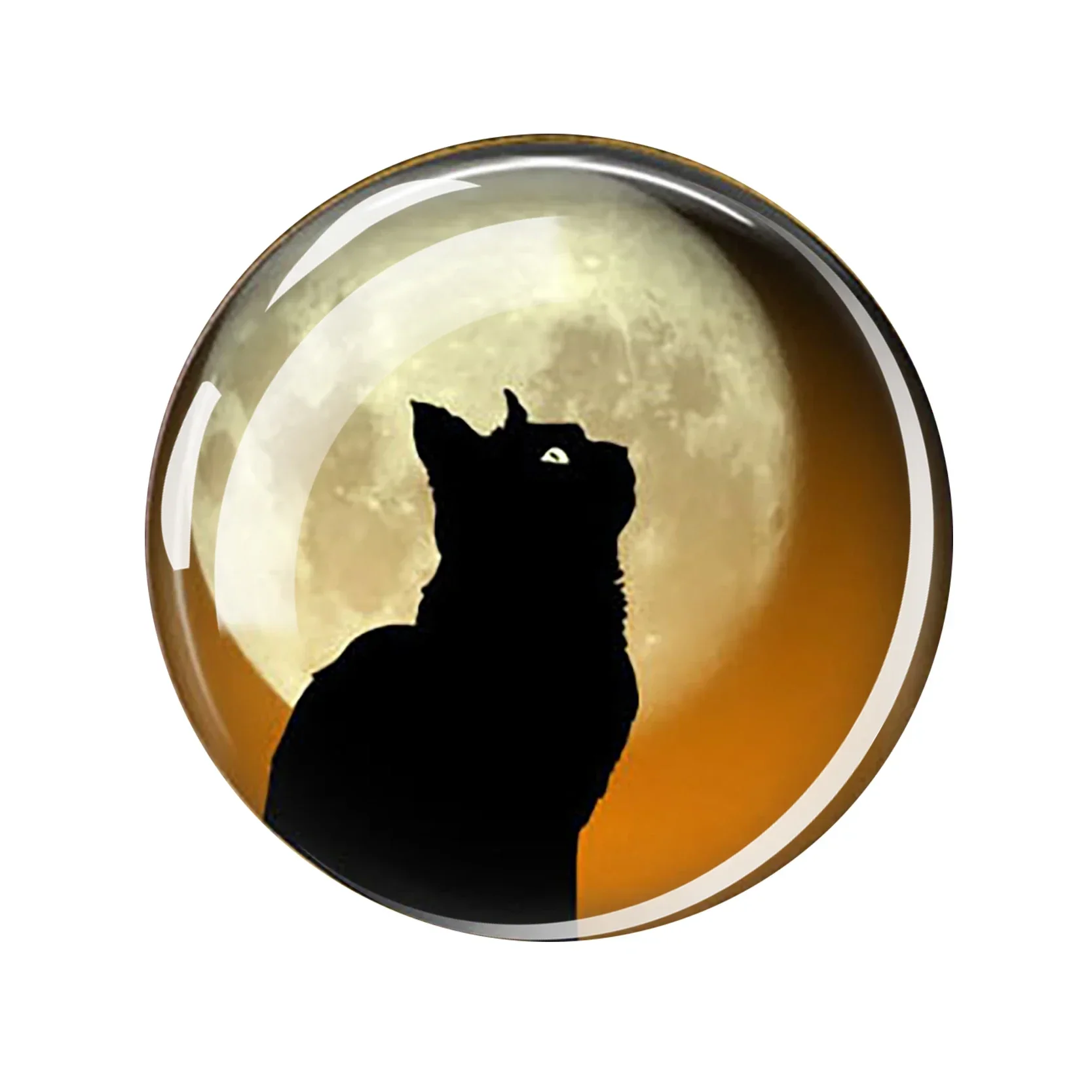 Imanes de nevera de gato negro, imanes de refrigerador para gatos, imanes decorativos de gatos lindos para armario de pizarra, imanes de gato bajo la luna: Negro