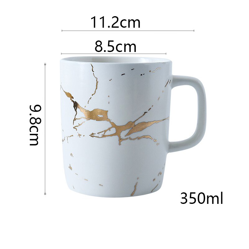 Beste Goud Marmer Glazuren Keramische Party Servies Set Porselein Ontbijt Platen Gerechten Noedelkom Koffie Mok Cup Voor Decoratie: 1PCS2