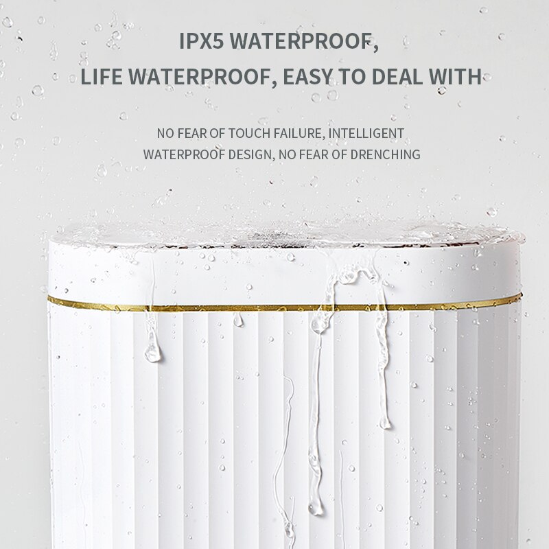 9L/12L/15L Kitchen Smart Trash Can Automatic Induction IPX5 Waterproof Electronic Bathroom Rubbish Bin Toilet Narrow Garbage Can