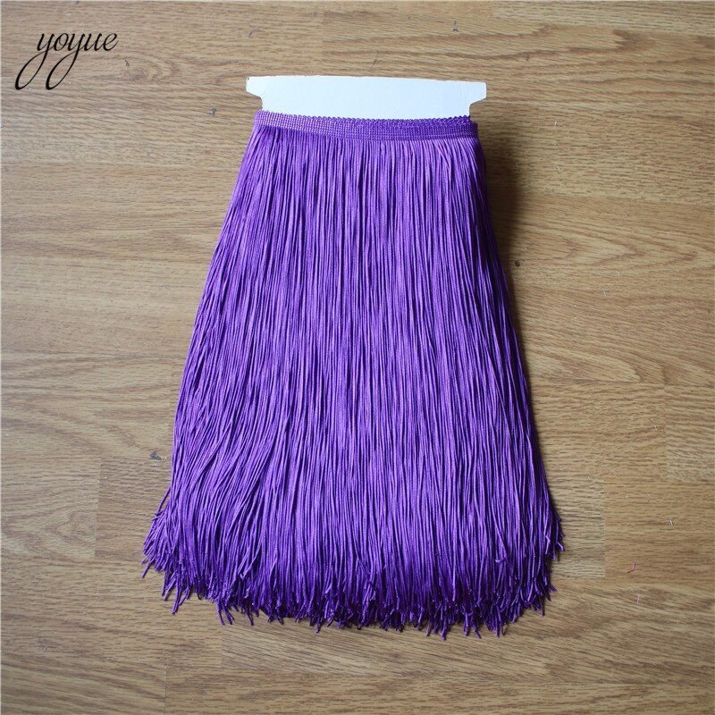 YOYUE 1 Yard 30CM Lange Kant Fringe Trim Tassel Fringe Trimmen Voor Diy Latin Jurk Stage Kleding Accessoires Kant lint: Purple