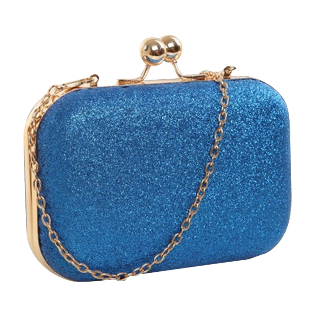 Bolso de mano Brillo de lentejuelas para mujer, Pochette lisa en color rosa y azul, para boda, banquete, , con asa