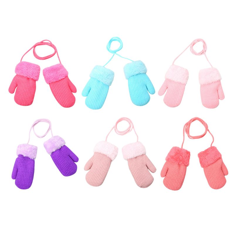 Winter outdoor baby jongen meisje gebreide handschoenen warme touw lange vinger wanten handschoenen