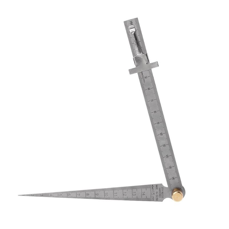 2in1 Metric Taper Welding Feeler Gauge Gage Depth Ruler Hole Stainless Steel