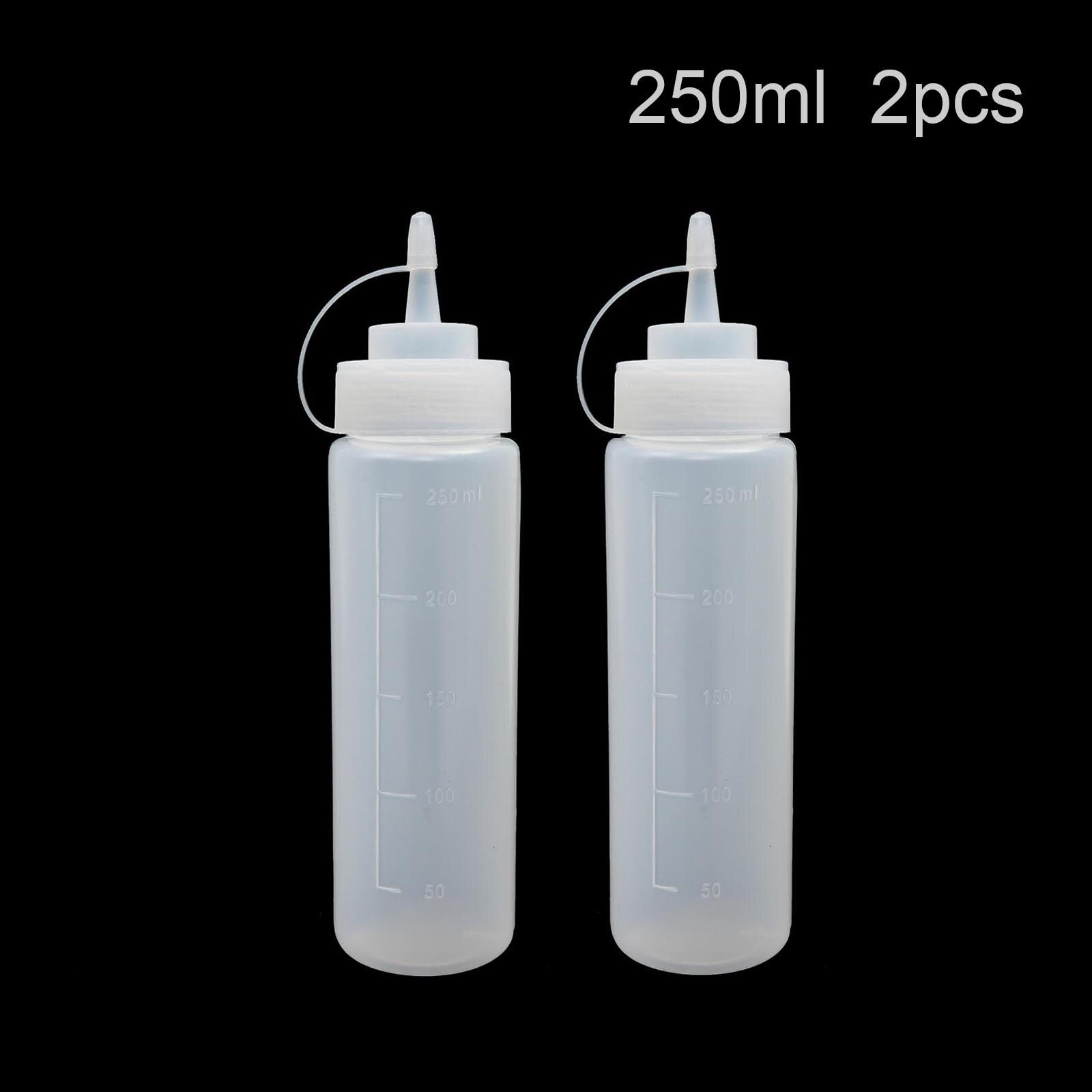 CellDeal 2Pcs Squeeze Flasche Salat Dressing Flasche Würze Spender Sauce Essig Öl Ketchup Menage Bin Tomaten Sauce Flasche: White 250ml 2pcs