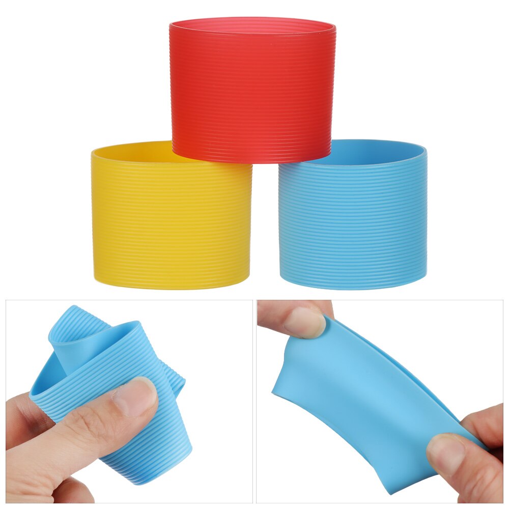 Silicone Cup Sleeve Heat Insulation Bottle Sleeves Non-slip Mug Sleeve Glass Bottle Cover For Mugs Ceramic Coffee Cups Wraps