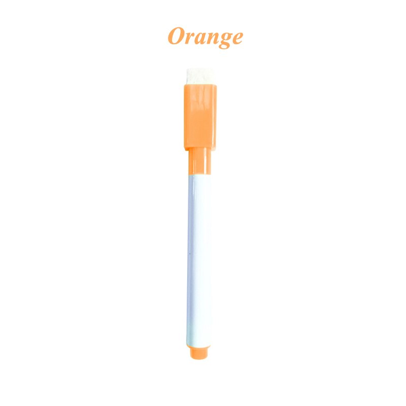 Whiteboard Water Kleur Pennen Magnetische Gum School White Board Nevera Marker Pen Droog Vegen Gum Rubber Borstel Koelkast: Orange