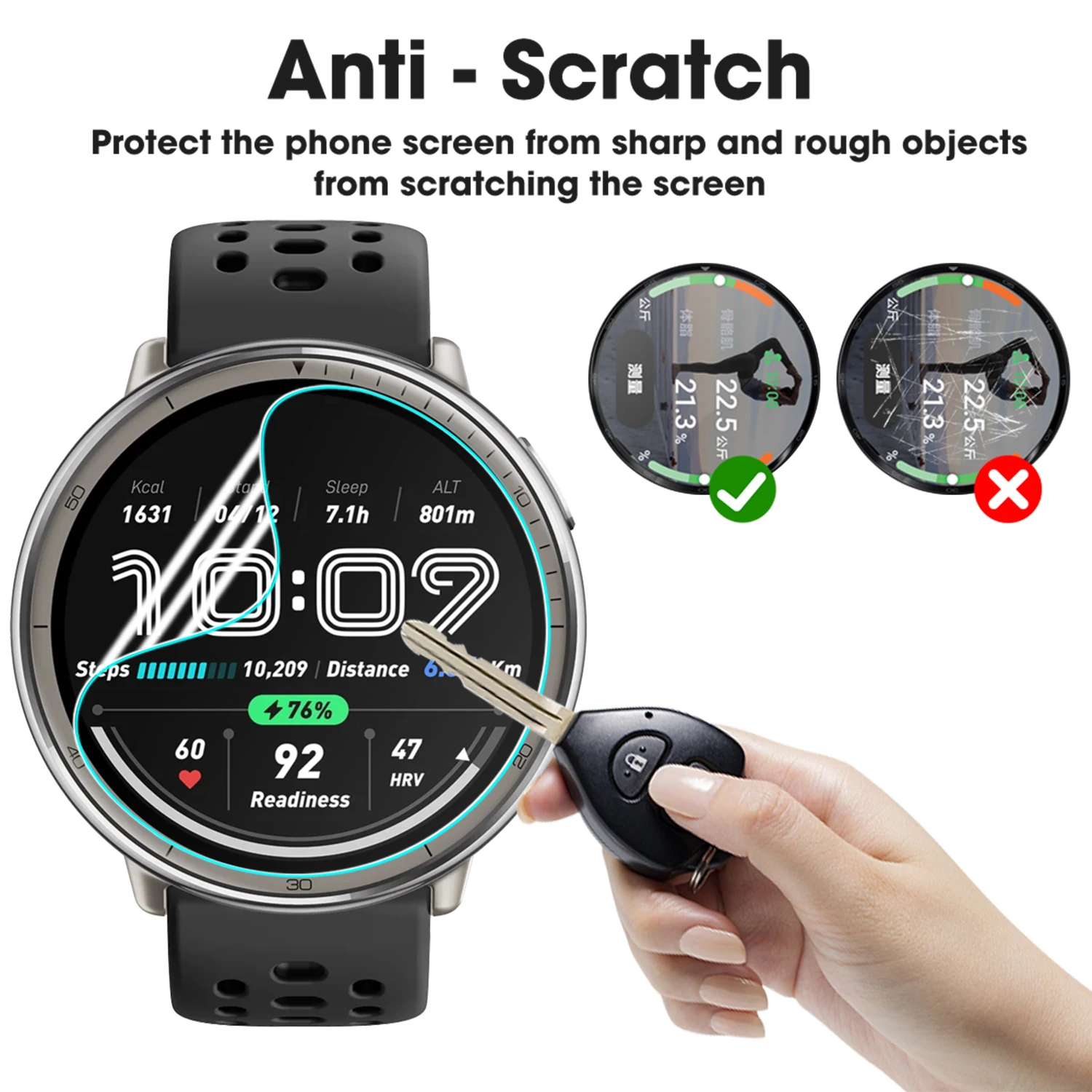 Protectores de pantalla de película de hidrogel de TPU flexibles para Amazfit Active 2 HD películas protectoras transparentes antiarañazos para reloj inteligente Active 2