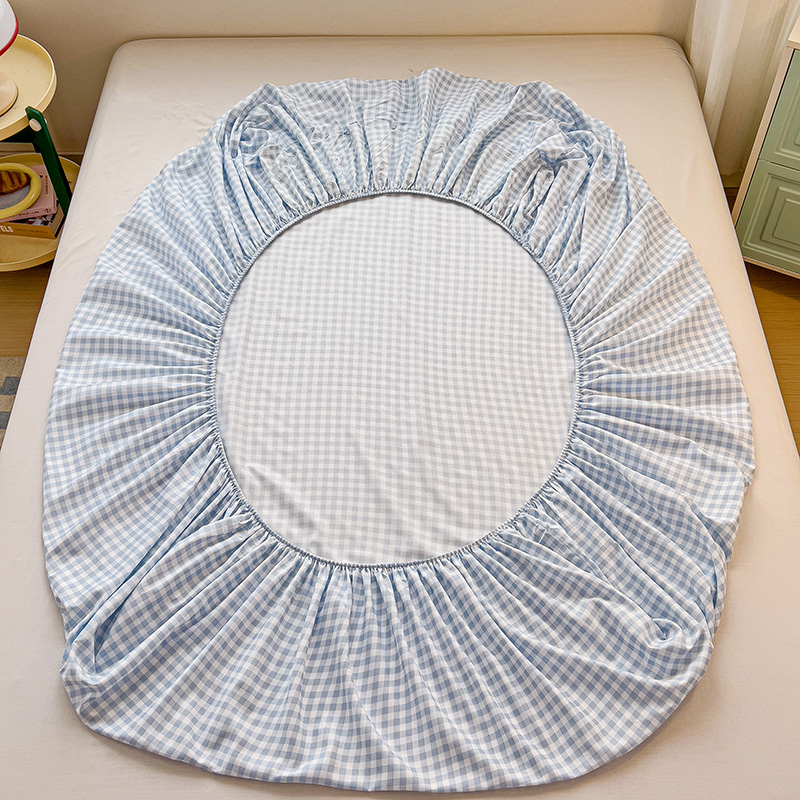 Plaid Pattern Bed Sheets Fitted Sheet Non Slip 침대패드 Bedspread With Elastic Band Mattress Cover (no Pillowcase) Double Bed Sheets