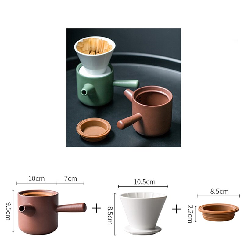 GURET-tasses à café en céramique | Lot de 1 papier gratuit, Portable V60 entonnoir, filtres goutte à goutte, cône 2 en 1 cafetière expresso café