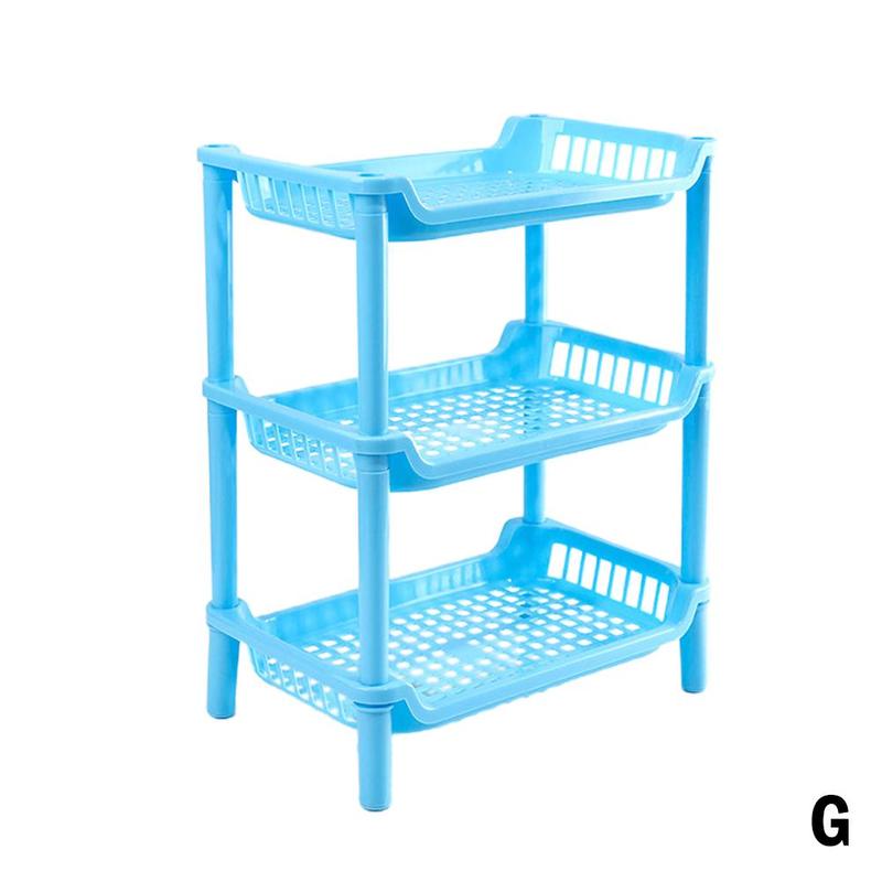 3 Layers Kitchen Organizer Storage Rack Plastic Assembled Sundries Storage Holder Bathroom Shelf Home Organization