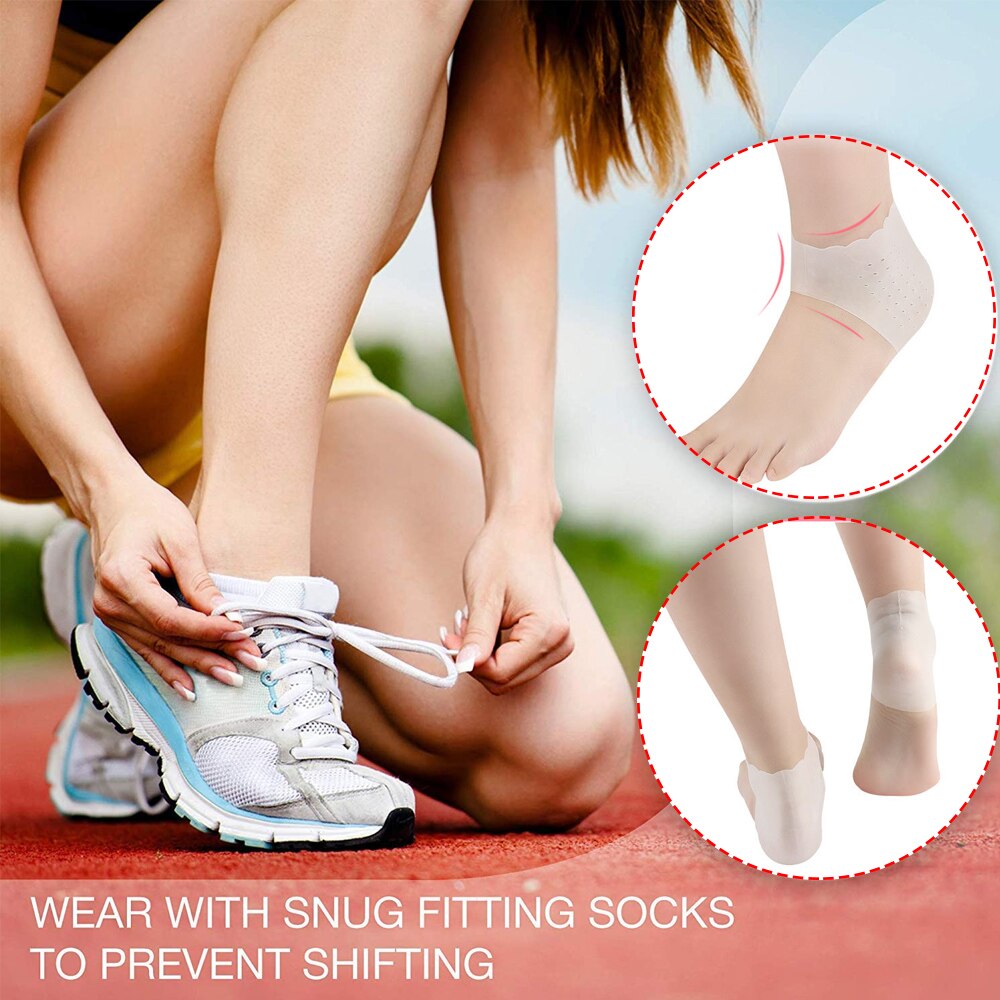 Tcare talón del Gel almohadillas de pie Protector calcetines manga cojín hidratante calcetines curar seca agrietada tacones Aquiles Tendinitis tacón dolor