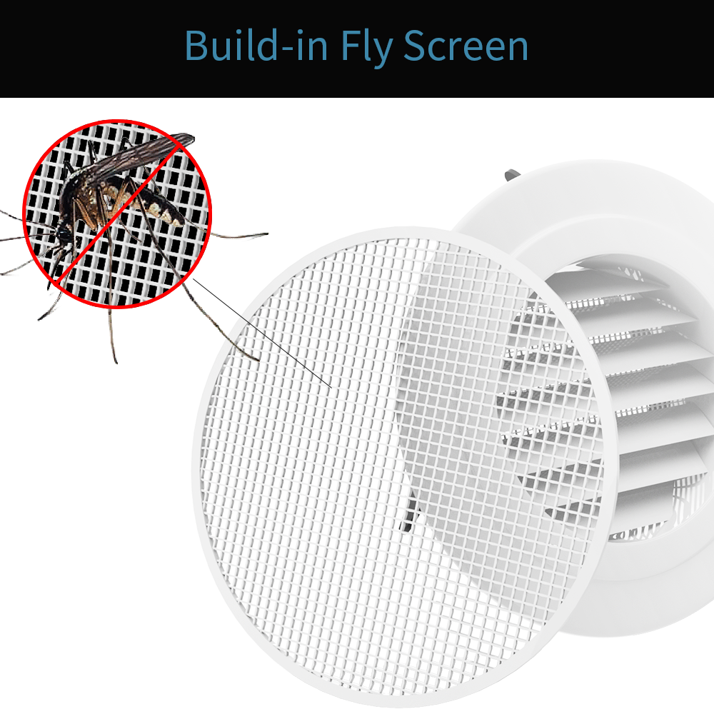 Adjustable Air Ventilation Cover Round Ducting Ceiling Wall Hole Abs Air Vent Grille Louver Kitchen Bath Air Outlet Fresh System