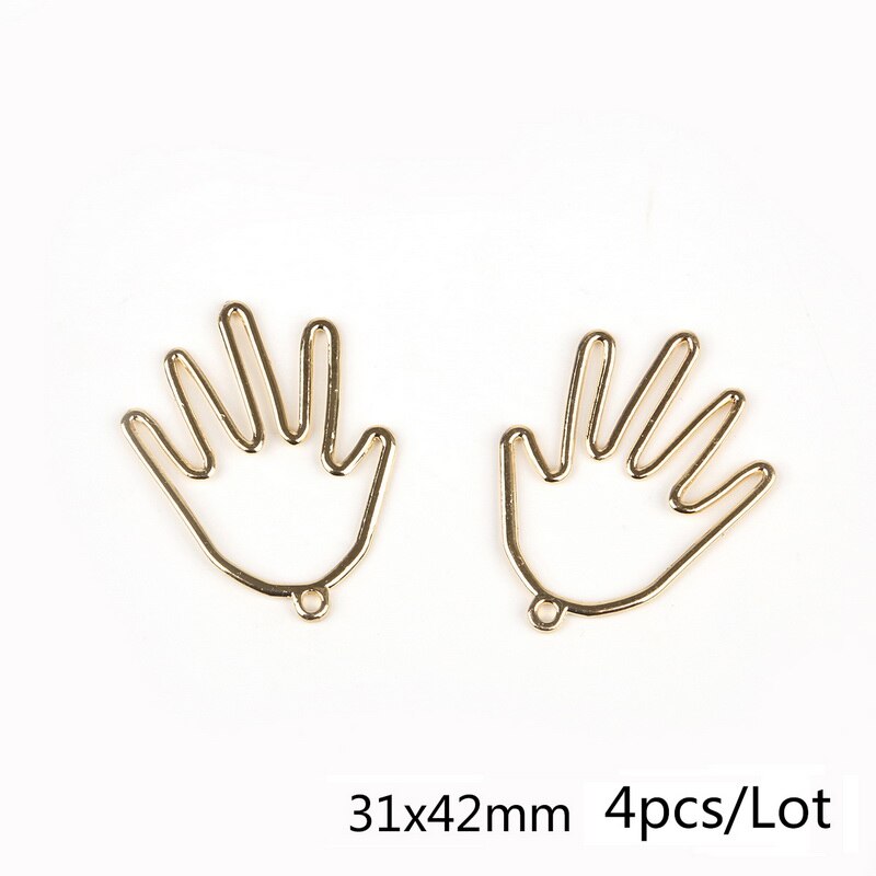 Gesicht/Sieg Zeichen/Palme bilden Anhänger Gold Farbe 4 teile/beutel Lochgröße 2mm Für DIY halskette Ohrring Schmuck Dekoration: 5