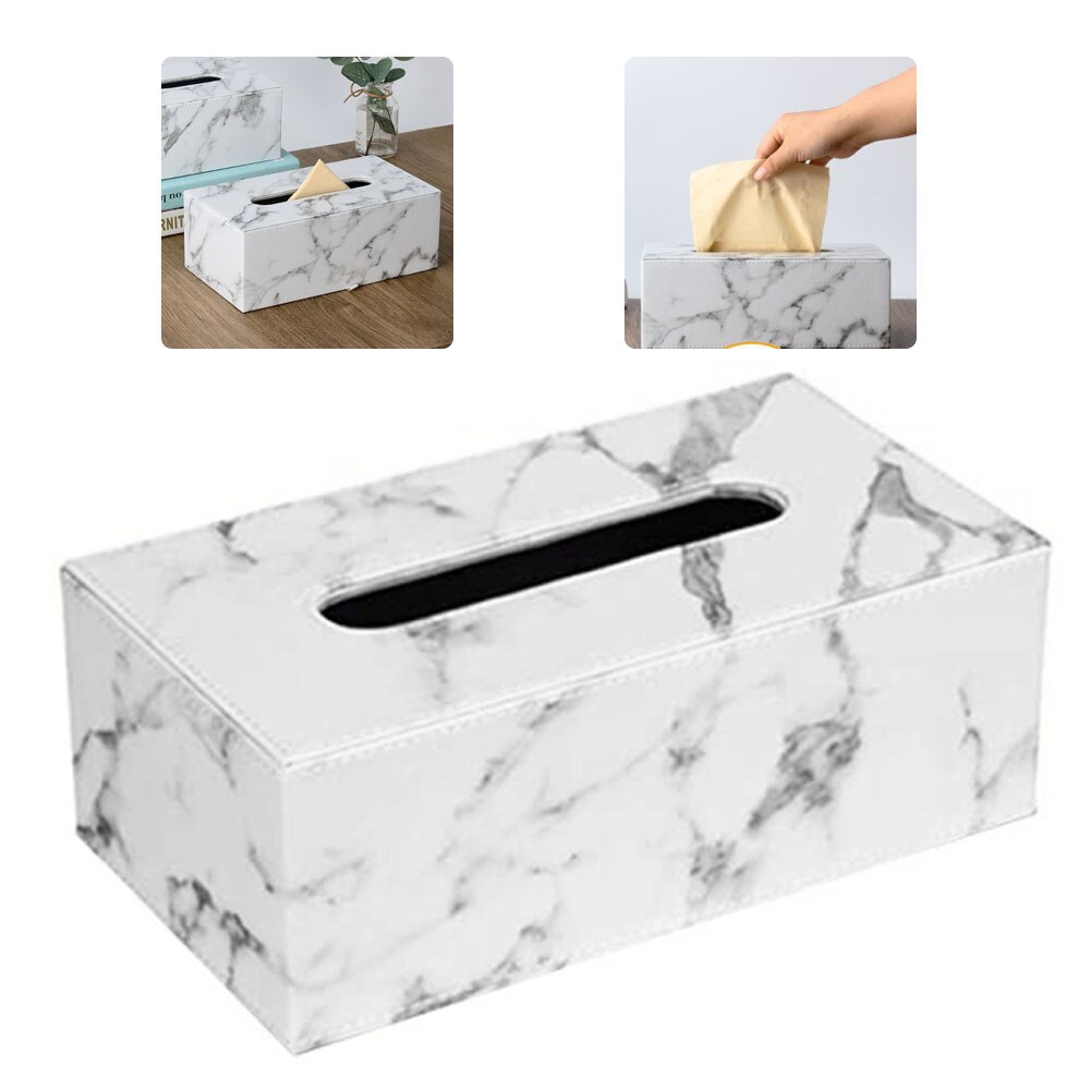Tissue Doos Houder Marbling Inkt Lederen Servet Storage Case Rechthoekige Papier Case Voor Cosmetische Weefsels Desktop Opslag Rekken