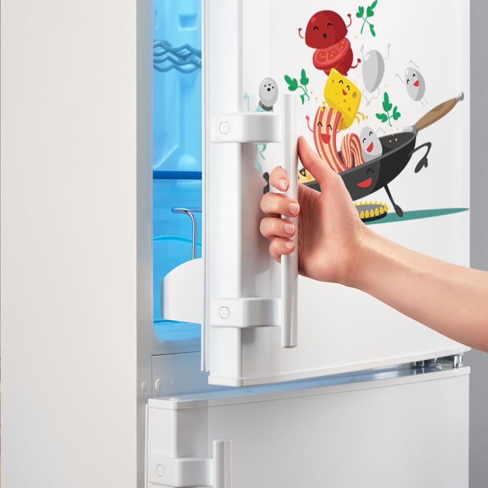 Cartoon Happy pan kitchen Wall Sticker for Kitchen fridge cupboard decoration art Decals Removable home stickers Mural wallpaper