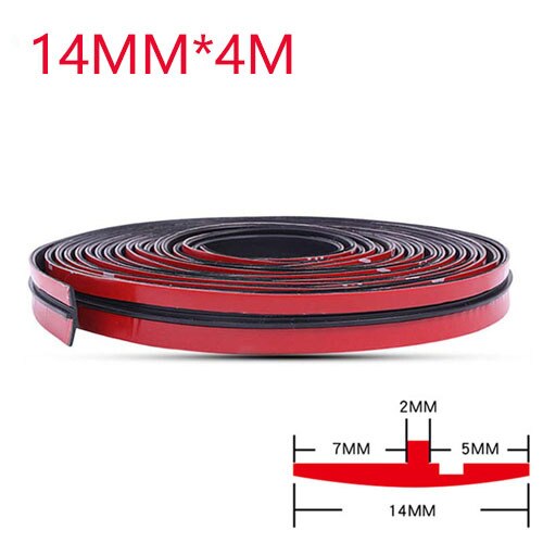 14mm/19mm bilgummi tätningslister auto tätningsskydd klistermärke fönsterkant bil vindruta tak gummitätning: 14mm 4m