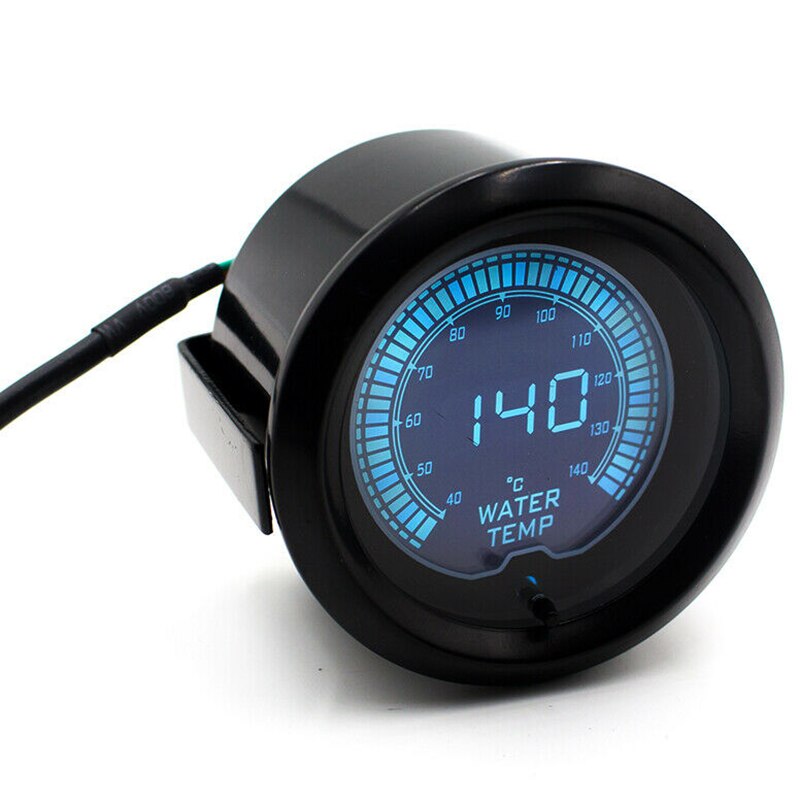 Riloer Digitale watertemperatuurmeter met sensor voor auto/kofferbak/motor, 52 mm/2 in LCD, 40 ~ 150 ° C, blauwe LED-display & rode waarschuwingslamp-water temperatuurmeter