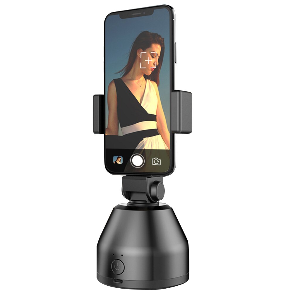 Bluetooth Smart Selfie Stick Phone Mount 360Rotation Auto Face Tracking Tripod Holder Gimbal For Photo Video Vlog Live: Black