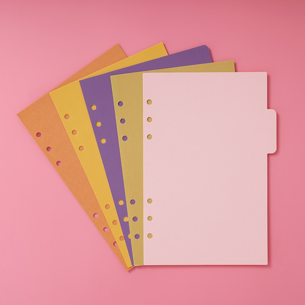 5 Stks/set Bindmiddel Index Verdelers A5/Persoonlijke Grootte Notebook Binnenpagina 'S Separator Dagboek Planner Papier Categorie Pagina 'S Briefpapier