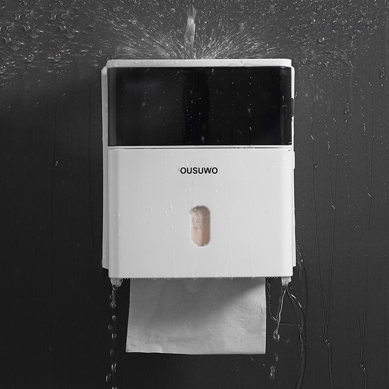 Toilet Waterproof Wall-mounted Toilet Paper Holder Shelf Paper Box Roll Paper Tube Storage Box Tissue Box Household