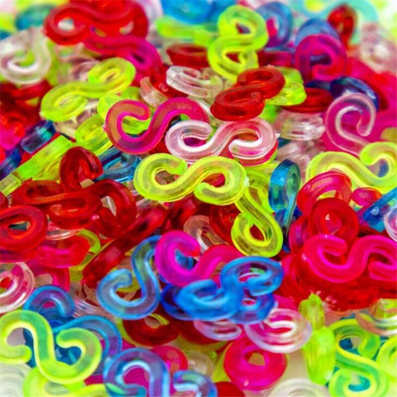 500 stks 11mm S Clip Rubberen Band Sieraden Sluiting Connector Set Voor DIY Elastische Armband Kit Maken Accessoires Materialen: kastanjebruin