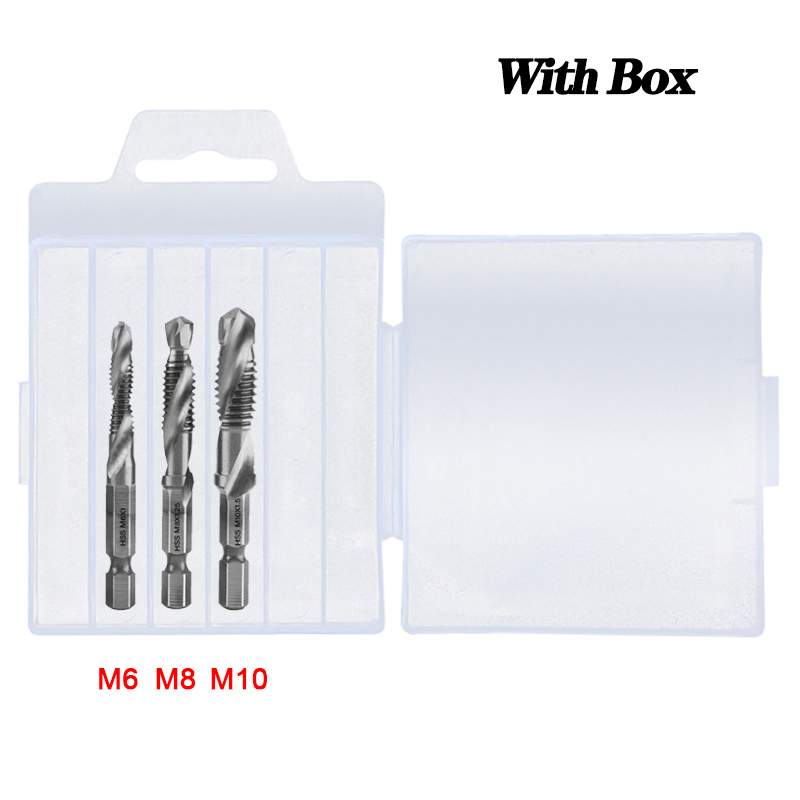 Titanium Plated Hex Shank HSS Screw Thread Metric Tap Drill Bits Screw Machine Compound M3 M4 M5 M6 M8 M10 Hand Tools: Fuchsia