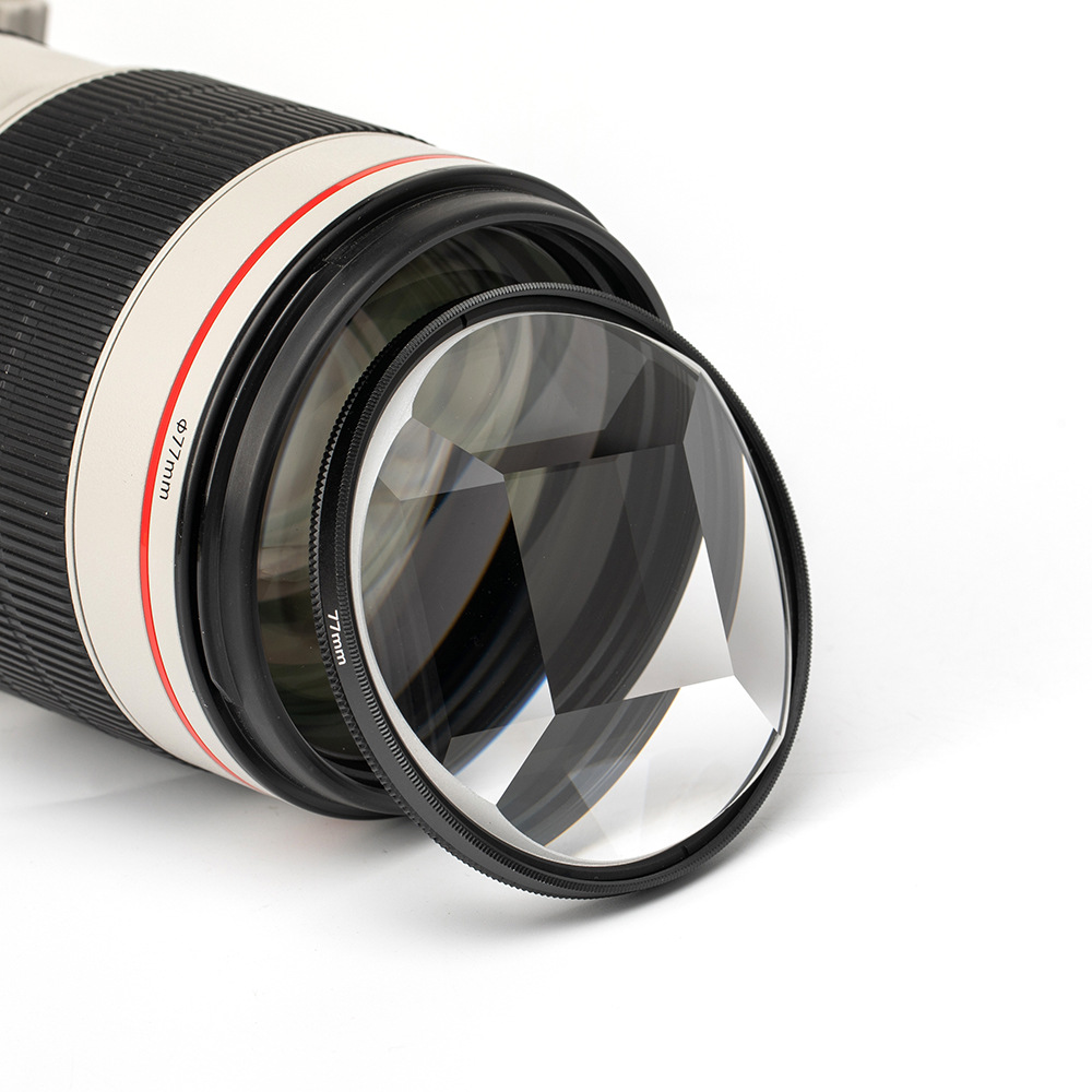 Filtro de prisma de cámara caleidoscopio dividido 77mm 82mm fotografía de remolino filtros de efectos especiales prisma lente de cámara SLR para Canon Nikon: Beige / 77mm