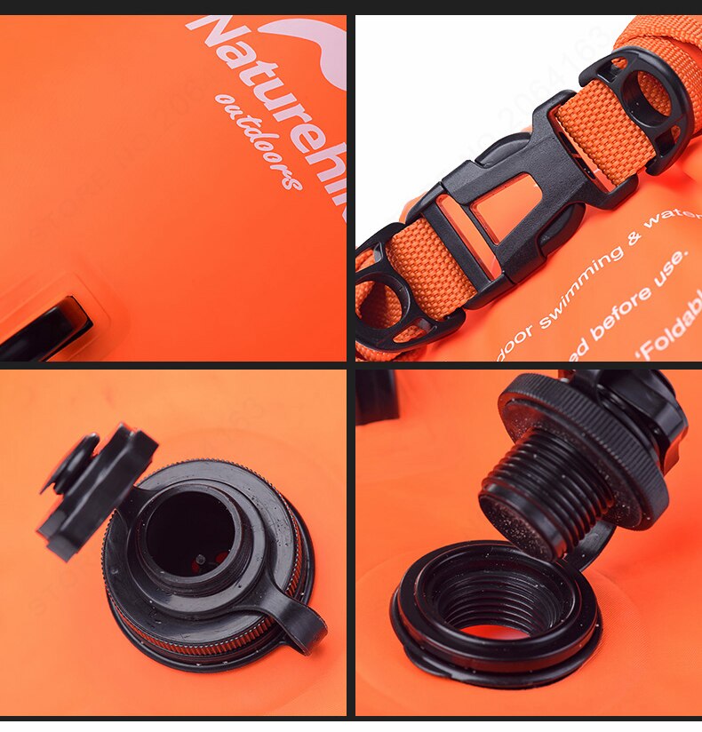 Naturehike-bolsa inflable de flotación para natación, boya salvavidas para piscina, bolsa impermeable seca para natación a la deriva, rosa y naranja