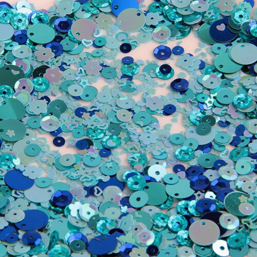 Pailetten Multi Size Mix Platte Cup Ronde Pvc Confetti Losse Pailletten Voor Home Party Bruiloft Decor Versiering DIY Accessoires: Blue series