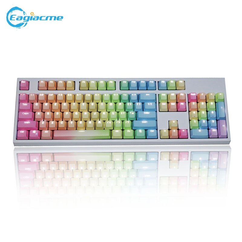 104 PBT Keycaps Set for Mechanical Gaming Keyboard - Gradient Ramp Colorful Keycaps for IKBC/Cherry