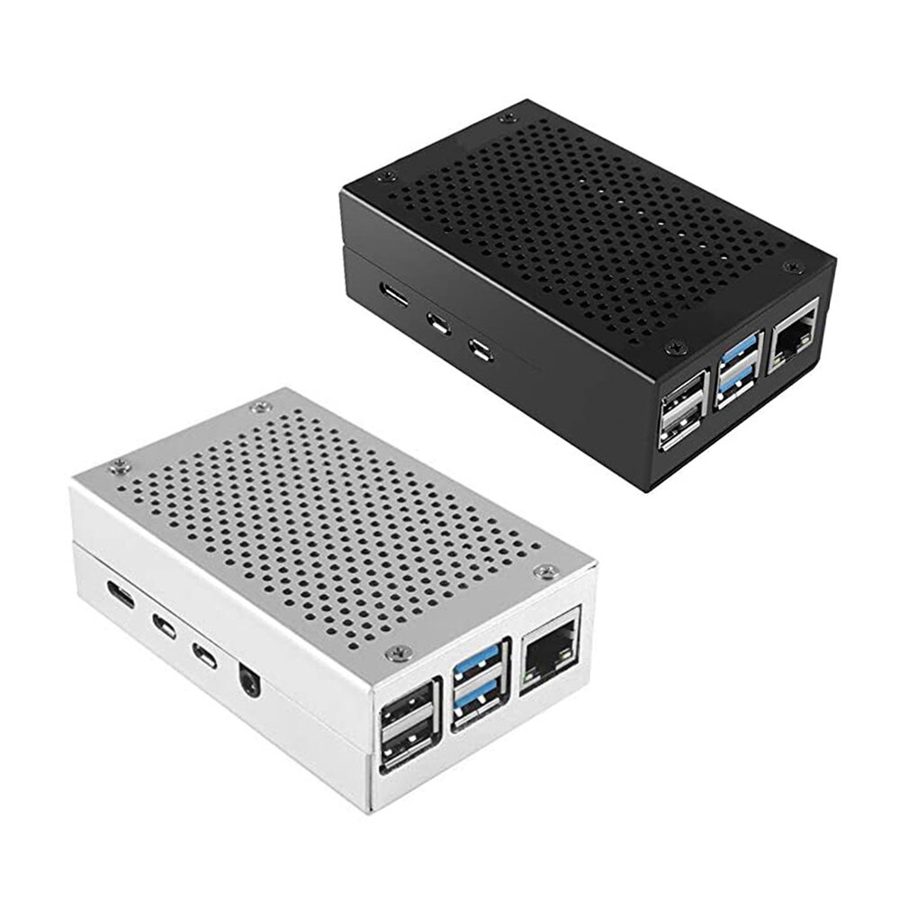 Case Voor Raspberry Pi 4 Met Aluminium Metalen Koelventilator 5V 3A USB-C Voeding Met On/Off schakelaar Voor Raspberry Pi 4 Model B
