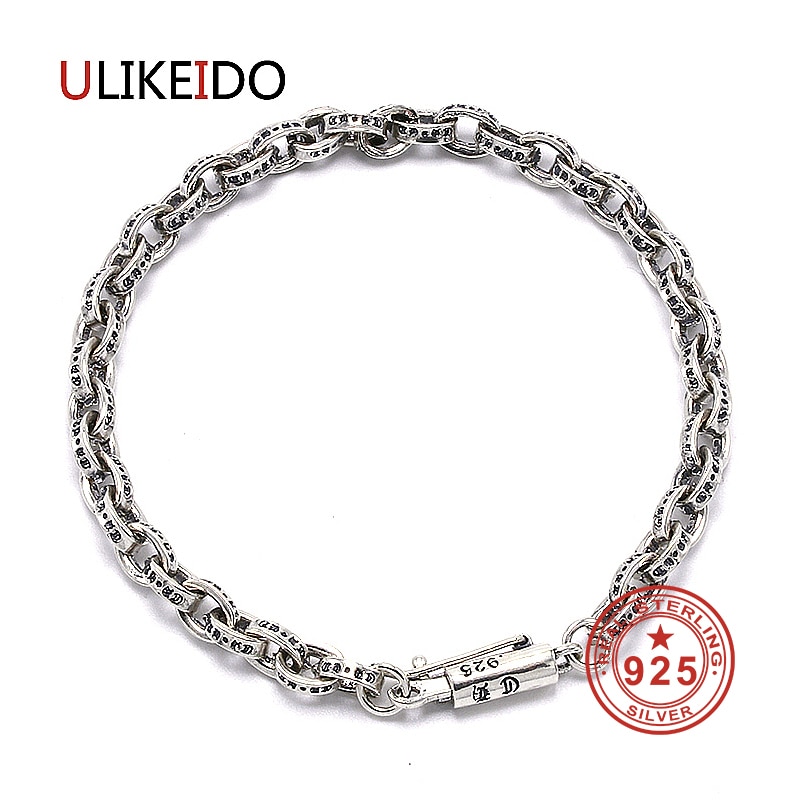 100% Echt 925 Sterling Zilveren Armbanden Mode Punk Hand Ketting Voor Mannen En Vrouwen Speciale Sieraden Bedelarmband 036