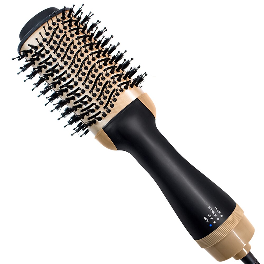 3 IN 1 One Step Hair Dryer Volumizer Electric Blow Dryer Air Brush Hair Straightener Curler Comb Hair Dryer And Styler: Gold / EU