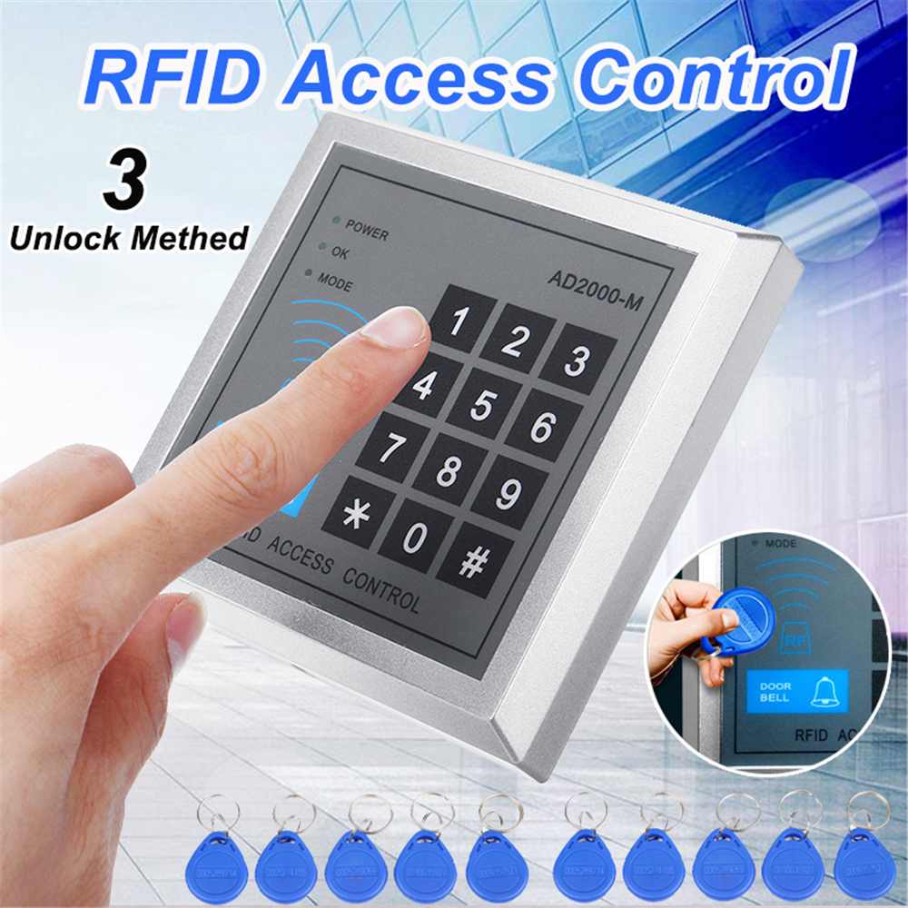 RFID Code Lock with Fingerprint Access Control Swipe Access System Key Set 125KHz for Home Office Security