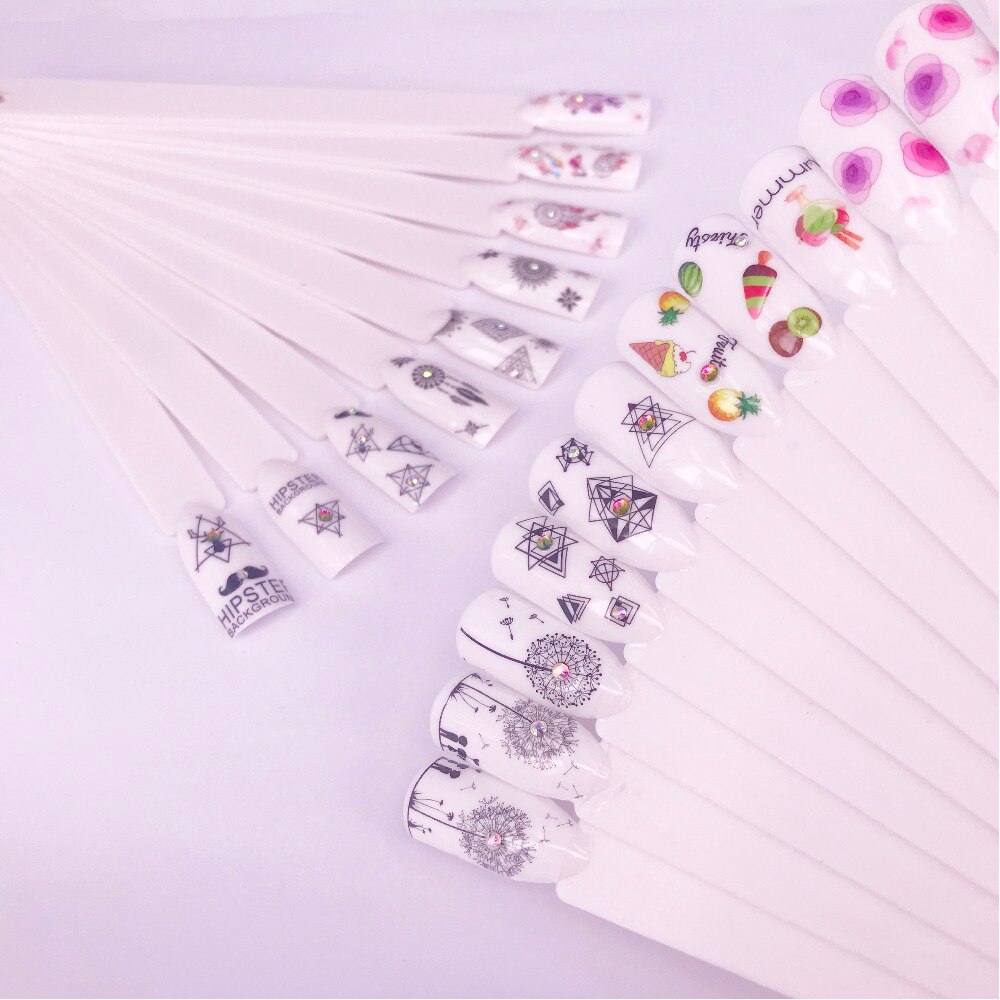 Tips voor valse nagels kleurenkaart oefendisplay gereedschap transparante witte gesp ring manicure nagelkunst gereedschap