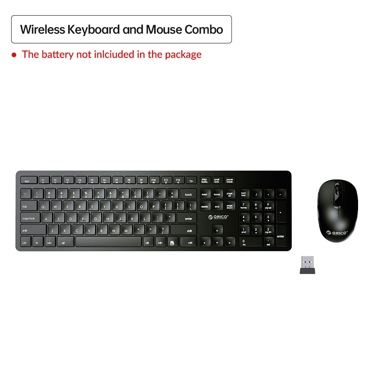 ORICO Wireless Wired Keyboard and Mouse Protable Mini Slim Keyboard Mouse Combo Set for Computer Laptop PC Notebook Windows: WirelessKeyboardMous