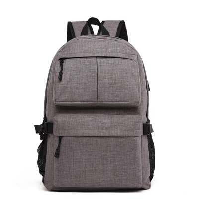 Zenbefe merke ryggsekk for menn ekstern mikro-usb med innsatte ladelinjer ryggsekker skolesekk for college student ryggsekk bag: Grå