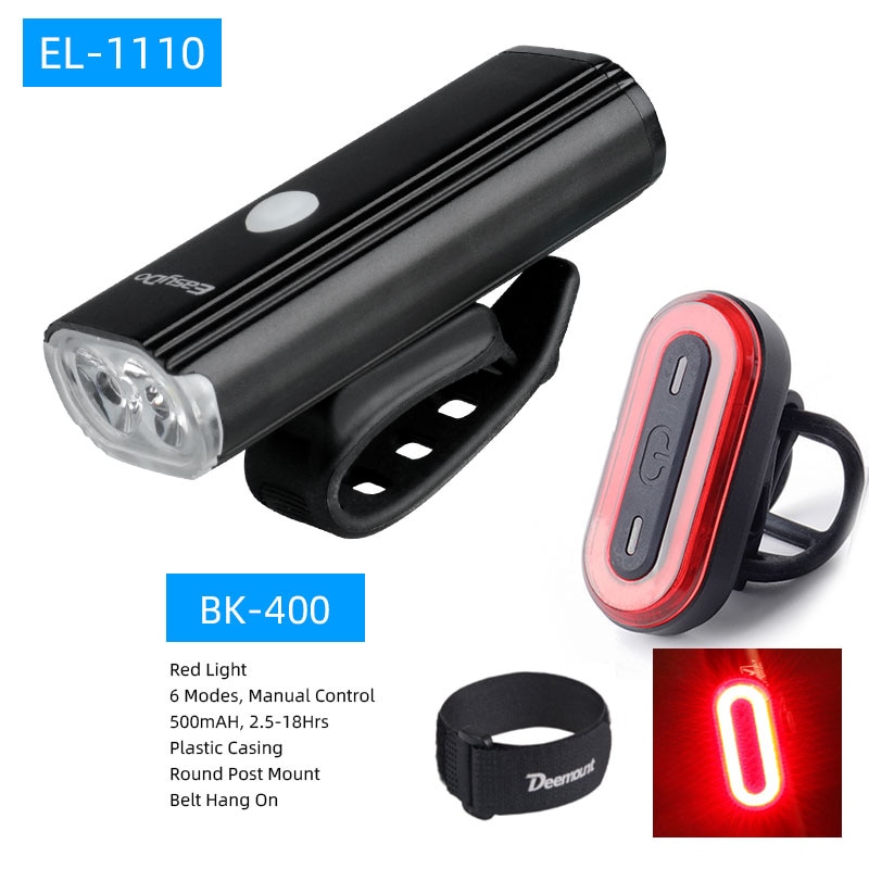 Easydo EL-1110 Dual XPG LED Headlight Alloy Housing 4400mAH Battery 1000Lumen 360 Degree Rotation Cycling Lighting Front Lantern: EL1110 Type C