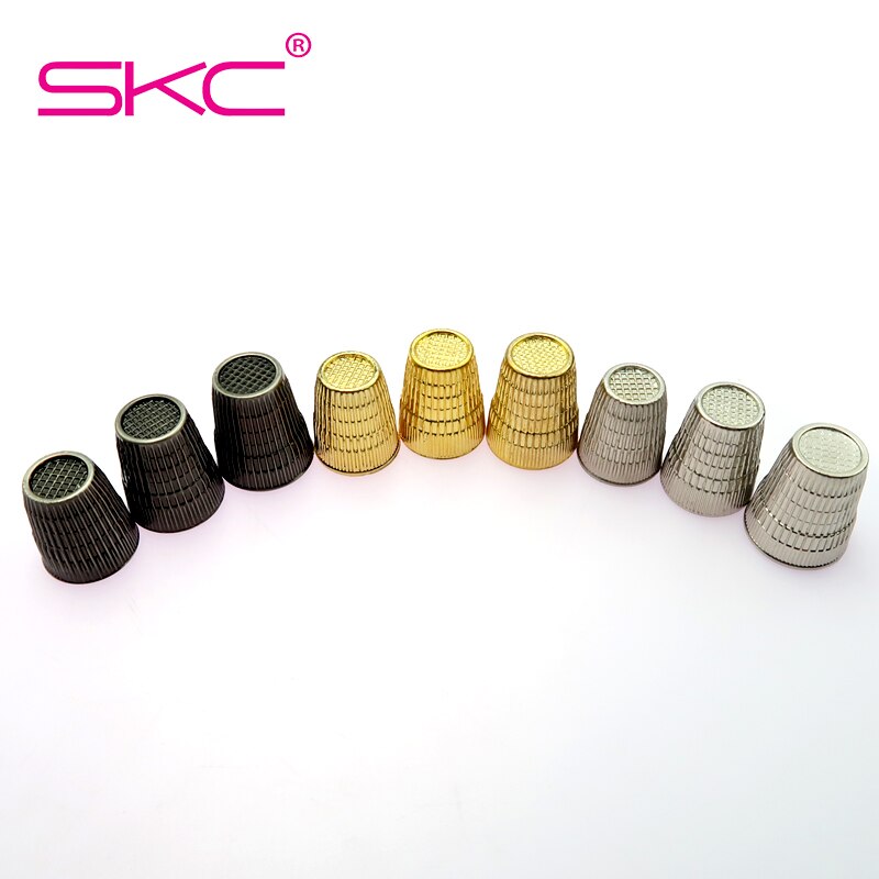 SKC 3 tamaños/set Vintage Metal dedal para coser dedo Protector patrón clásico dedal costura herramientas agujas socio costura
