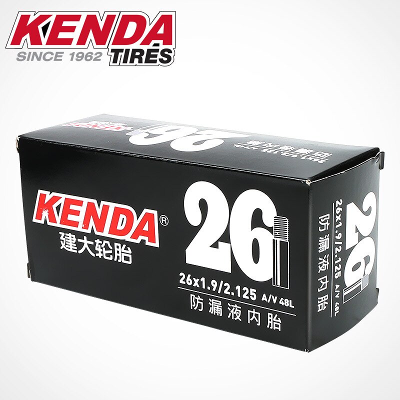 KENDA Tire 26/27. 5x1.9/2.125AV48L bouche de gaz prolongée liquide étanche auto-réparation VTT pièces de vélo de chambre à air: 26x1.9-2.125AV 48L