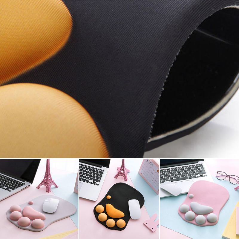 Cute Cat Paw Mouse Pad Nonslip Silicone Mice Mat PC Computer Wrist Rest Support