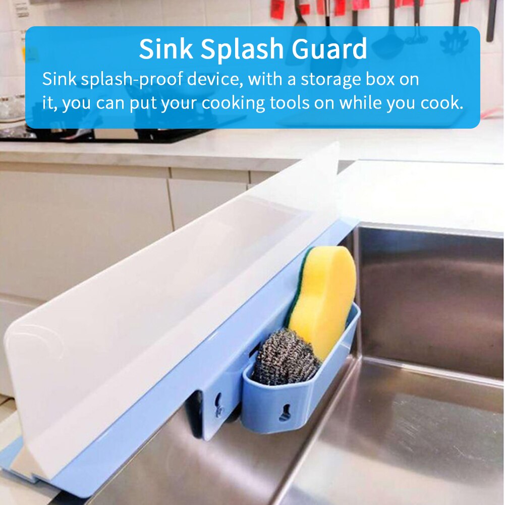 Bathroom ABS Suction Cup For Kitchen Sink Water Splash Guard Washing Multi-functional With Box Accessories Easy Clean Waterproof