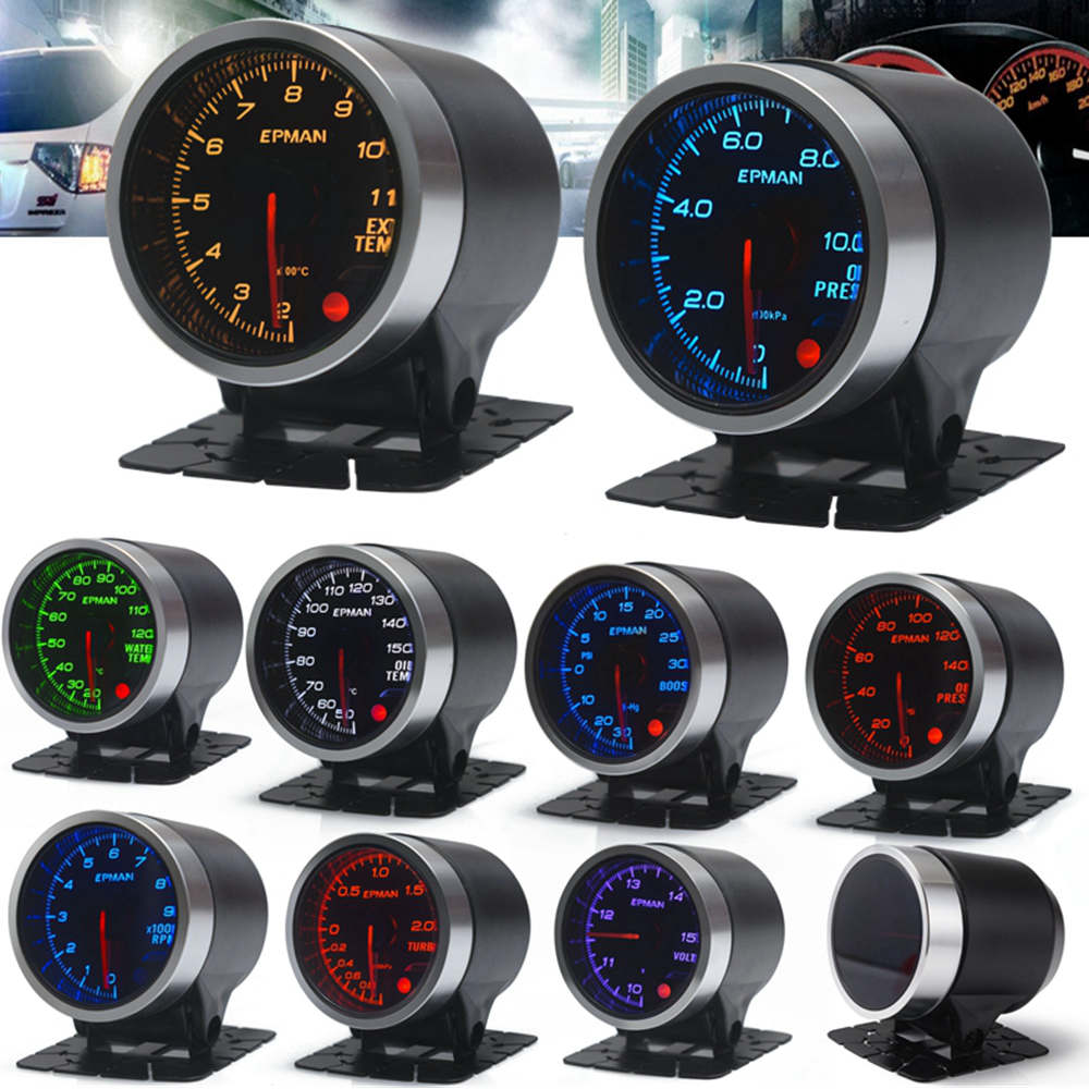 EPMAN 2&quot; 52mm Car Smoke Oil Temperature Gauge Oil Temp Meter +Sensor+Mount Bracket Cup Holder 7Color +3Color Blacklights EPXX703