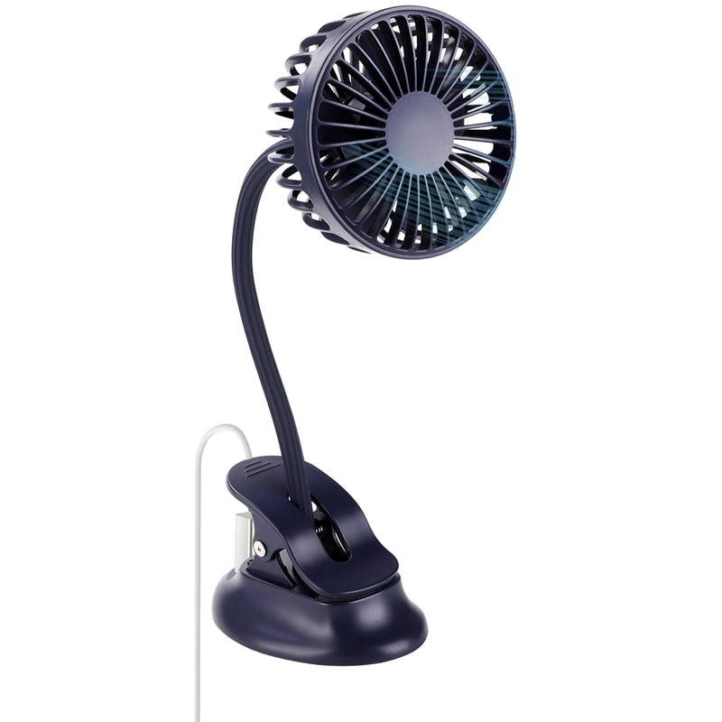 Mini Clip portátil ventilador de cochecito, 3 velocidades ajustes, Flexible Usb recargable con pilas operado silencioso ventilador de escritorio para el hogar,