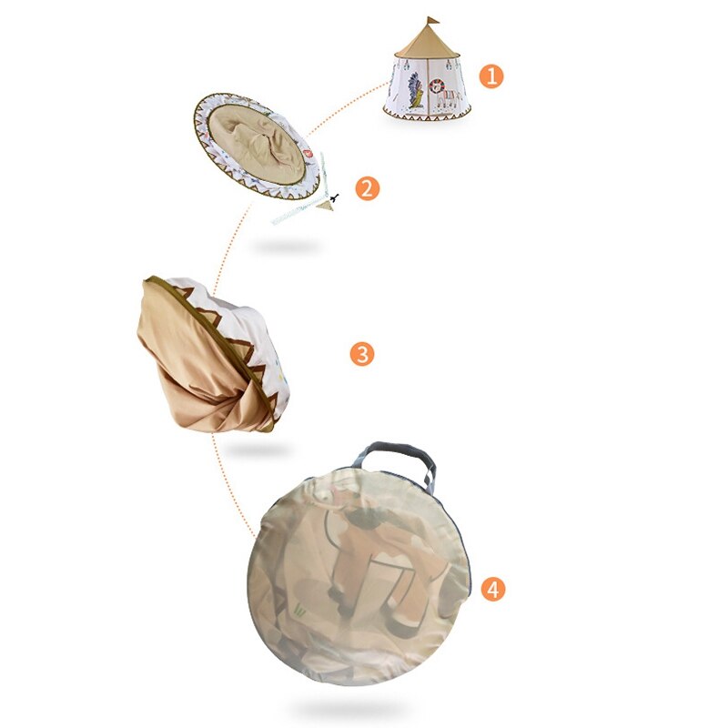 Kids Tent Outdoor Portable Princess Castle Hang Flag Children Teepee Tent Playhouse Indoor Birthday Christmas