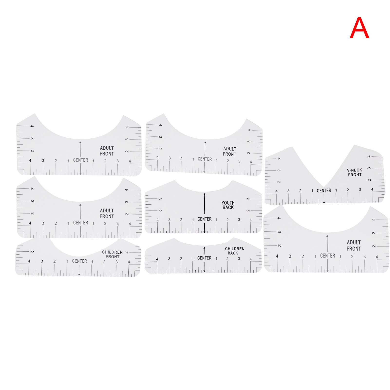 T-shirt Uitlijning Heerser Craft Liniaal Met Guide Tool Voor Tekening Sjabloon Craft Tool Naaien SMR88: transparent A