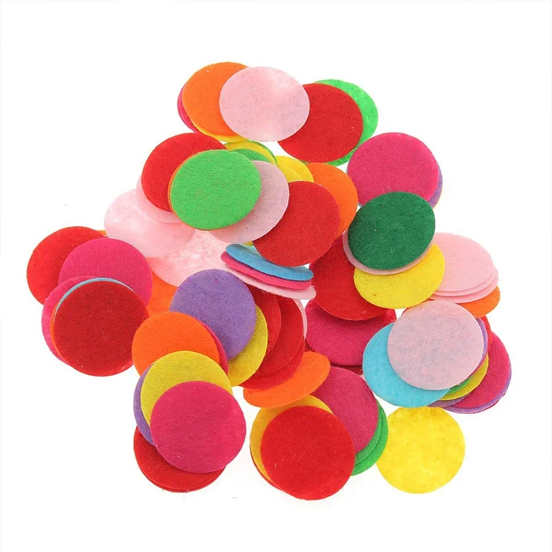 200pcs/lot 15-30mm Round Felt Cloth Felt Fabric Polyester Fabrics Needlework Diy Needle Sewing Handmade /Craft/Scrapbooking