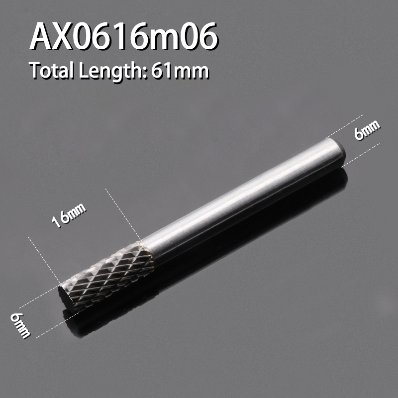 Fraise cylindrique en alliage de carbure 1 pièce lime rotative Double fente sculpture sur bois tête de meulage électrique rotative 3-16mm de diamètre: Marron