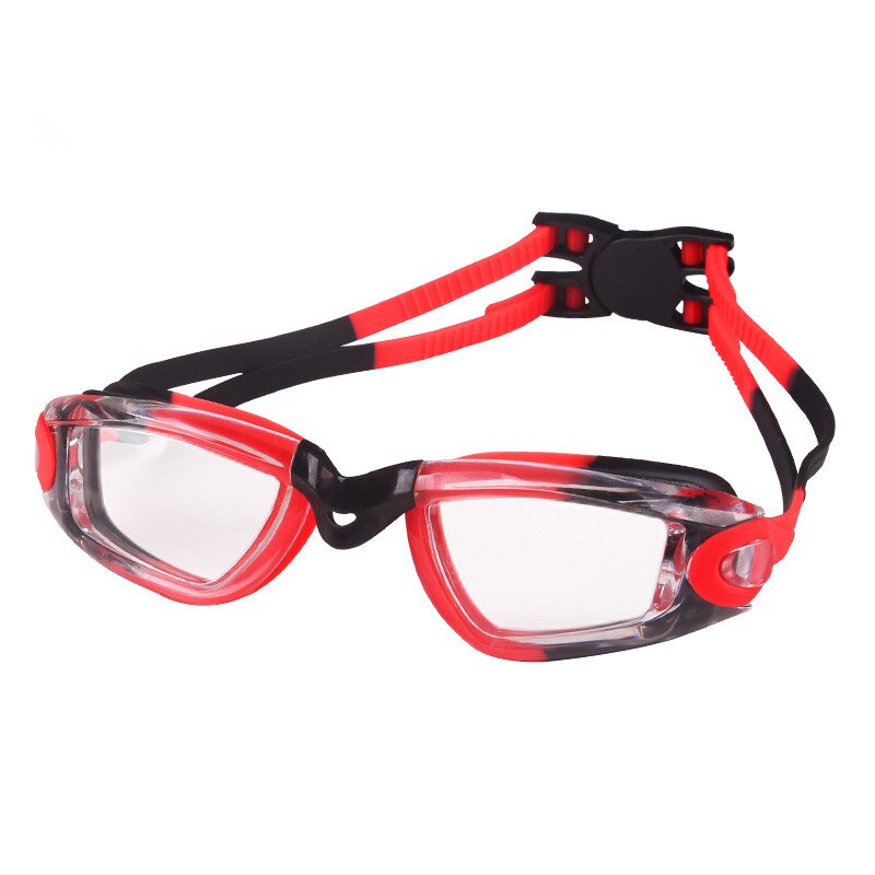 Kinderen Zwembril Waterdicht Anti-Fog Platte Transparante Hd Zwembril: Rood