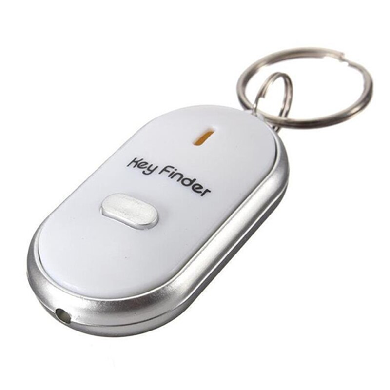 LED Key Finder Locator Find Lost Keys Chain Keychain Whistle Sound Control Remote Locator Keychain Tracer Key Finder Keychain: white